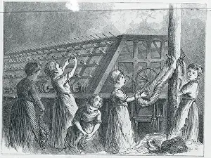 Girls Spinning Twine