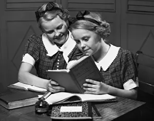 Girls studying tegether