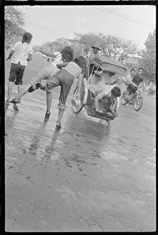 Girls Throwing Water
