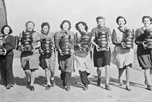 Palestine Prints: Girls Working with Mines