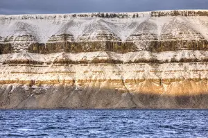 Devon Island Prints: Glacial ice and limestone cliffs
