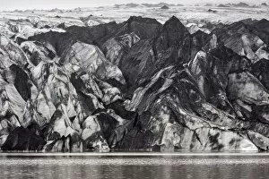 Harry Laub Travel Photography Gallery: Glacier, Solheimajoekull, Solheimajoekull, glacier tongue of Myrdalsjoekull including volcanic ash