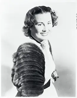 Gladys Swarthout Posing in Fur Shawl