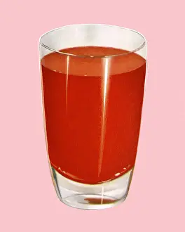 Soft Drink Prints: Glass with Red Drink
