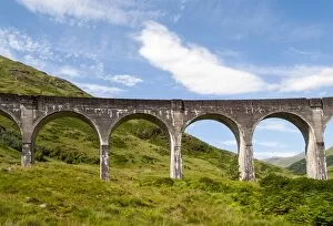 Images Dated 18th July 2014: Glenfinnan Viaduct, arched railway bridge on West Highland Line, Lochaber, Scotland, United Kingdom