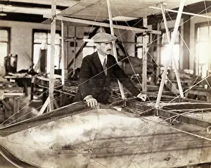 Curtiss Prints: Glenn Curtiss Working on Plane