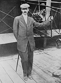 Curtiss Prints: Glenn H. Curtiss Leaning on Airplane