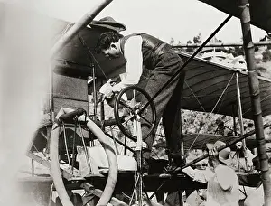 Caution Prints: Glenn L. Martin Refueling His Airplane After Avalon Peninsula Flight