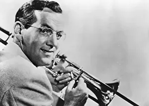 Trombone Prints: Glenn Miller Holding Trombone