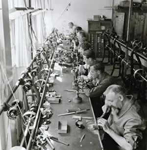 Watch Prints: Glimpse Of Work Room In Watch Factory