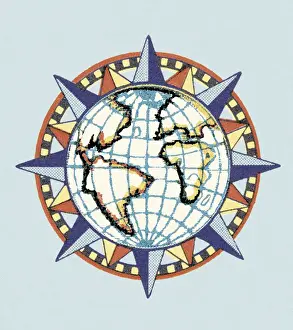 Illustrati Prints: Globe Compass