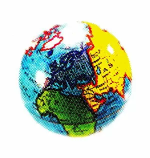 Art Illustrations Gallery: Globe of Earth Featuring Europe and Africa