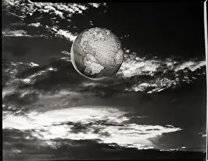 Global Prints: Globe Superimposed on Sky