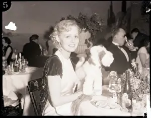 Gloria Stuart at Party with Her Dog