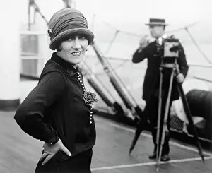Gloria Swanson Aboard On Cruise Ship