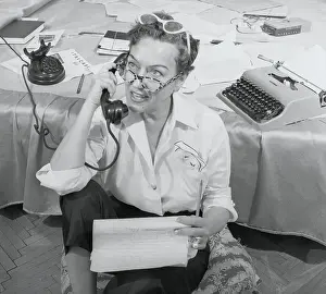 Gloria Swanson Talking on Telephone