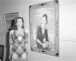 Gloria Vanderbilt Standing Behind hers Portrait