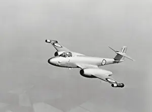 Farnborough Prints: Gloster Meteor Plane in Flight