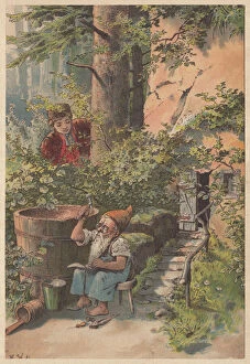 Images Dated 30th October 2017: The Gnome (Das kluge ErdmAÔé¼nnchen), lithograph, published in 1891