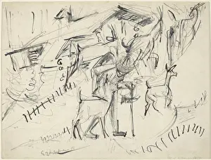 B And W Prints: Goatherd With Goats