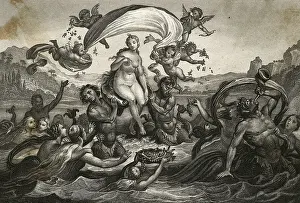 Venus Prints: Goddess Venus Being Worshipped on Water