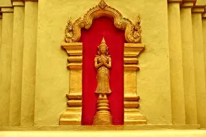 Images Dated 8th December 2015: gold buddhist statue at Wat Xiengleck temple luang prabang Laos Asia