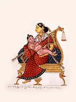 Princes Prints: Gold-complexioned Yashoda nursing Krishna