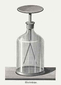 Images Dated 1st April 2016: Gold leaf electroscope (1787) by Bennet, wood engraving, published 1880