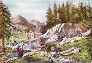 Keystone Prints: Gold Mining In California by Currier & Ives