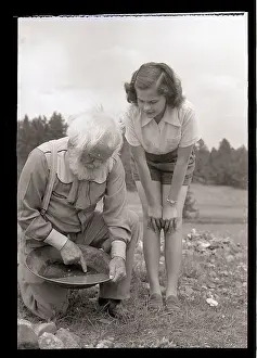 Prospector Prints: Gold Prospector and Woman Panning