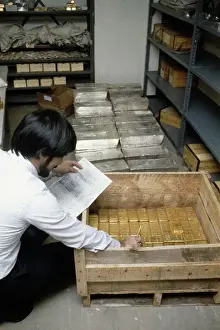 Huty35338 Prints: Gold And Silver In Bank Vault