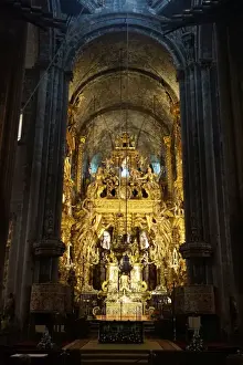 Gold Colored Prints: Golden Altar, Cathedral of Santiago de Compostela, Spain
