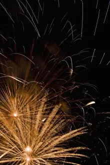 Images Dated 23rd June 2012: Golden fireworks in the night sky, Laval, Quebec Province, Canada
