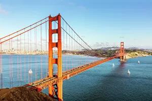 Horizon Over Land Collection: Golden gate bridge and bay, San Francisco, USA