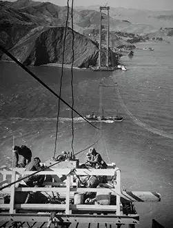 Huty31921 Prints: Golden Gate Bridge During Construction
