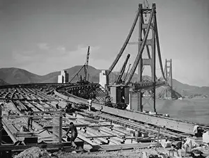 Golden Gate Bridge During Construction