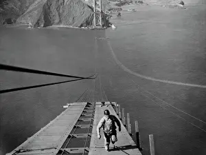 Huty31921 Prints: Golden Gate Bridge During Construction
