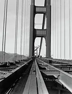 Huty31921 Prints: Golden Gate Bridge Under Construction