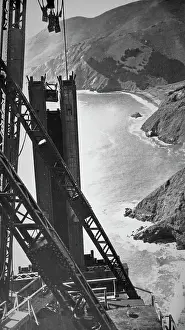 Huty31921 Prints: Golden Gate Bridge Under Construction