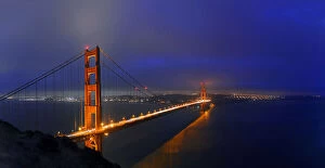 Golden Gate Suspension Bridge Collection: Golden Gate Bridge at dusk, San Francisco, California, United States