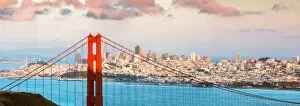 Golden Gate bridge at sunset, San Francisco