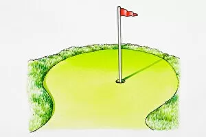 Images Dated 6th February 2008: Golf hole with flag