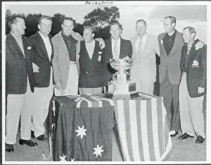 Sydney Prints: Golf Teams Standing Behind a Trophy