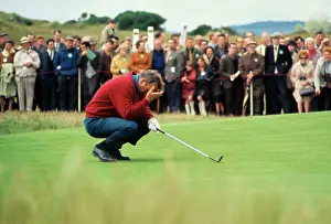 Squatting Prints: Golfer Arnold Palmer During British Open