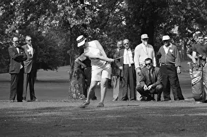 Golfer Betsy Rawls Swinging Club
