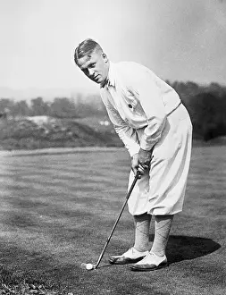 Putting Prints: Golfer Bobby Jones Preparing to Putt