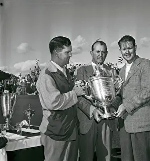 Dayton Prints: Golfer Byron Nelson Accepting PGA Tournament Trophy
