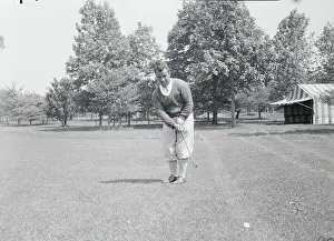 Golfer Gene Sarazen Practicing