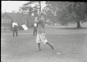 Short Hills Prints: Golfer Gilbert Nicholls Swinging Golf Club