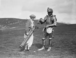 Strange Prints: Golfer Irving C. Franklin Wearing Armor on The Green